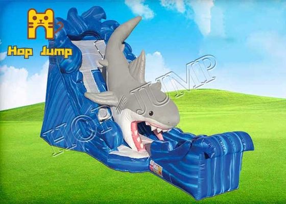 Riesiger Haifisch-aufblasbare Wasserrutsche 4x8m für Kindererwachsene