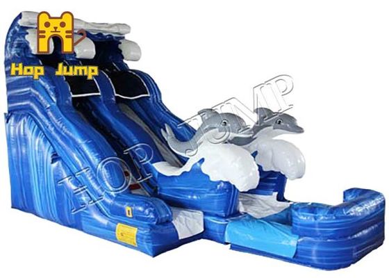 Hinterhof blaue PVC-Delphin-trockene nass Kind-Inflatables vierfaches Nähen